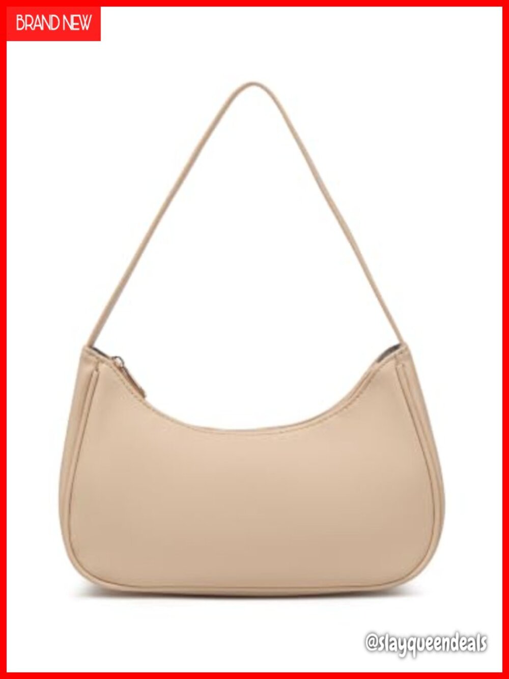Vegan Leather Hobo Sling Tote Handbag with Zipper Closure Retro Shoulder Bag